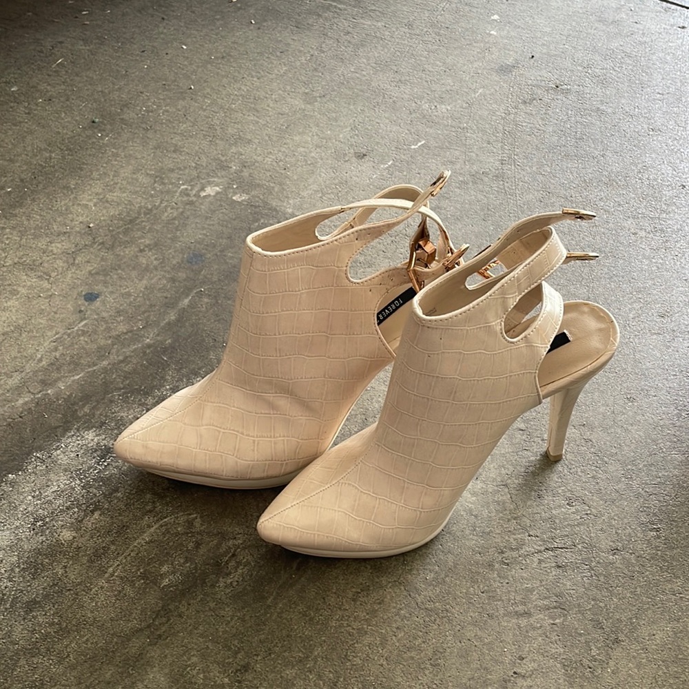 F21 Cream Heels